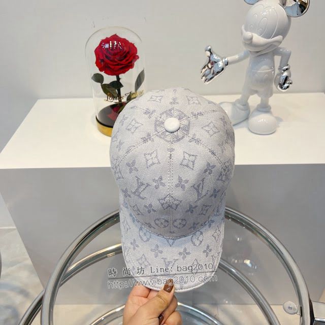 LV爆款男士帽子 路易威登水洗做舊牛仔提花棒球帽鴨舌帽  mm1310